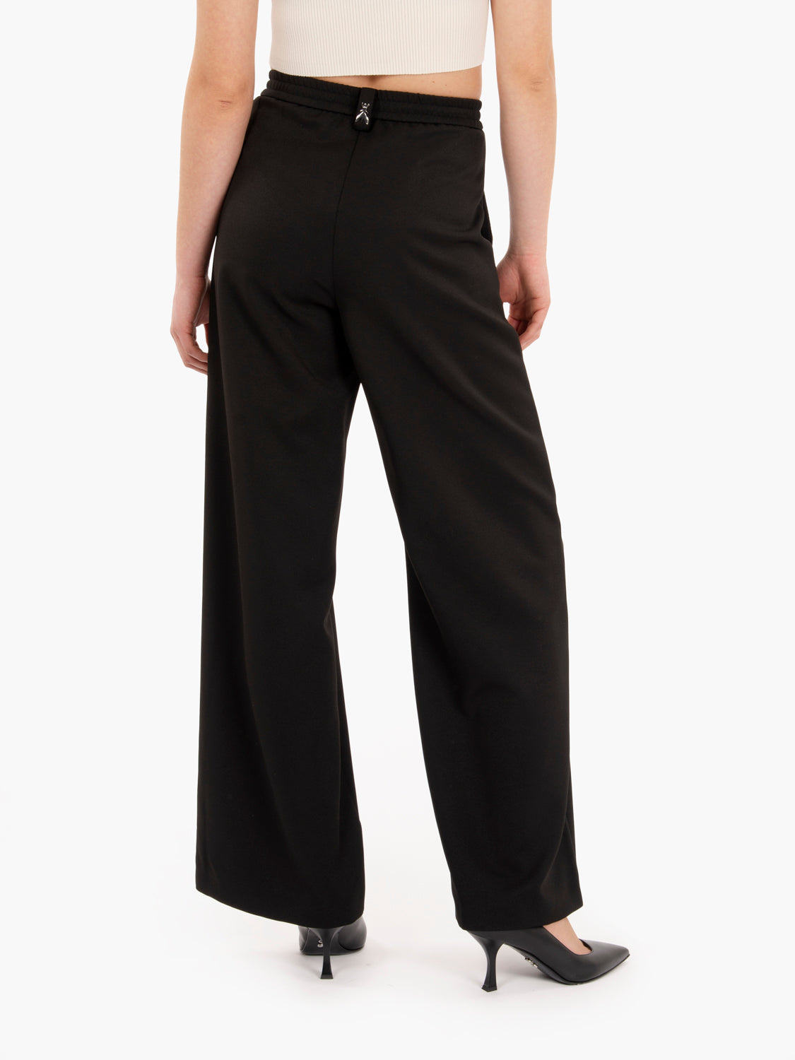 Pantalone palazzo con pinces nero
