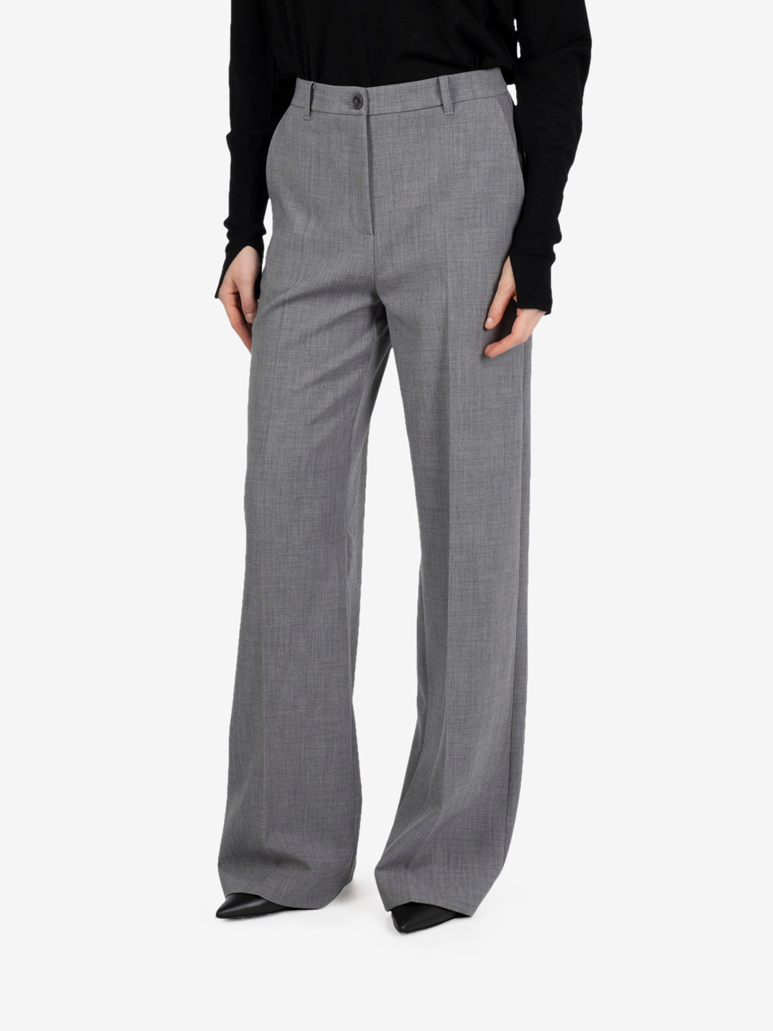 Pantalone palazzo gray melange