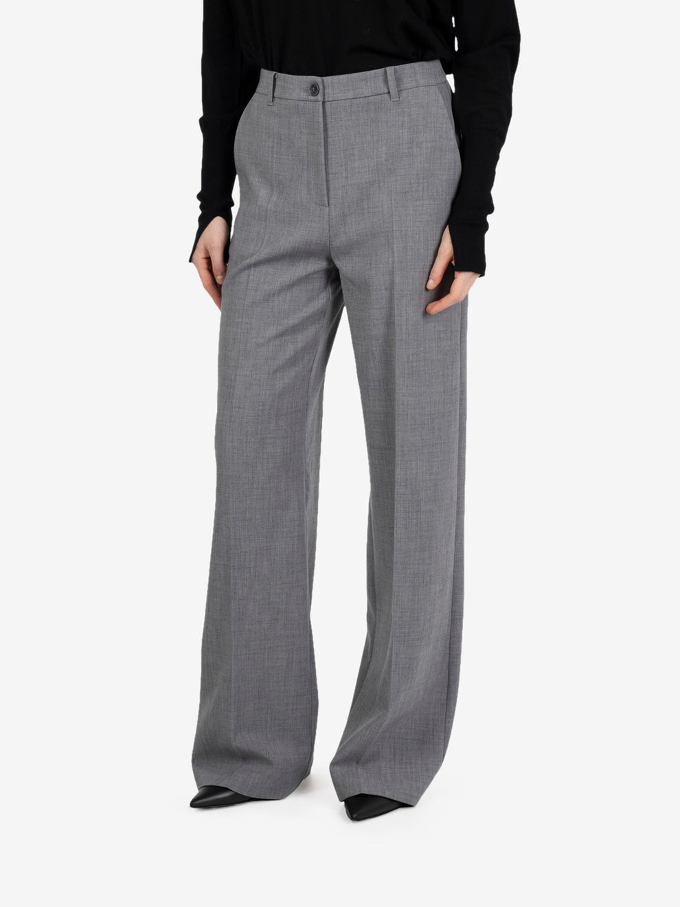 Pantalone palazzo gray melange