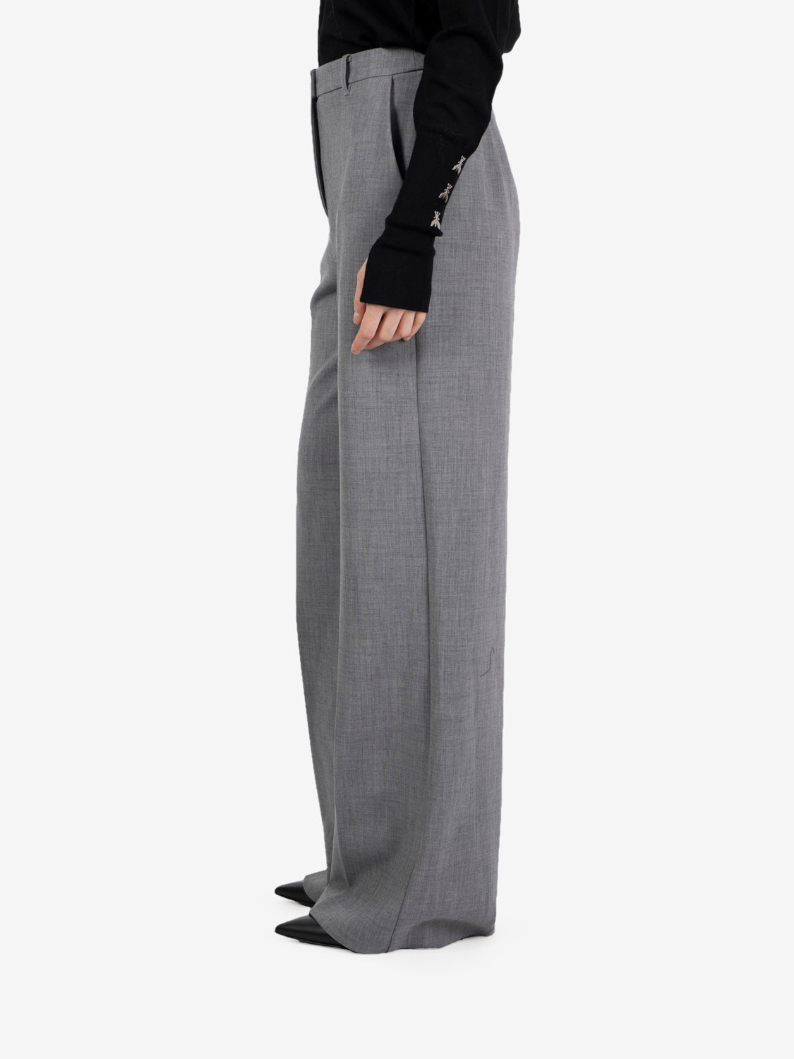 Pantalone palazzo gray melange