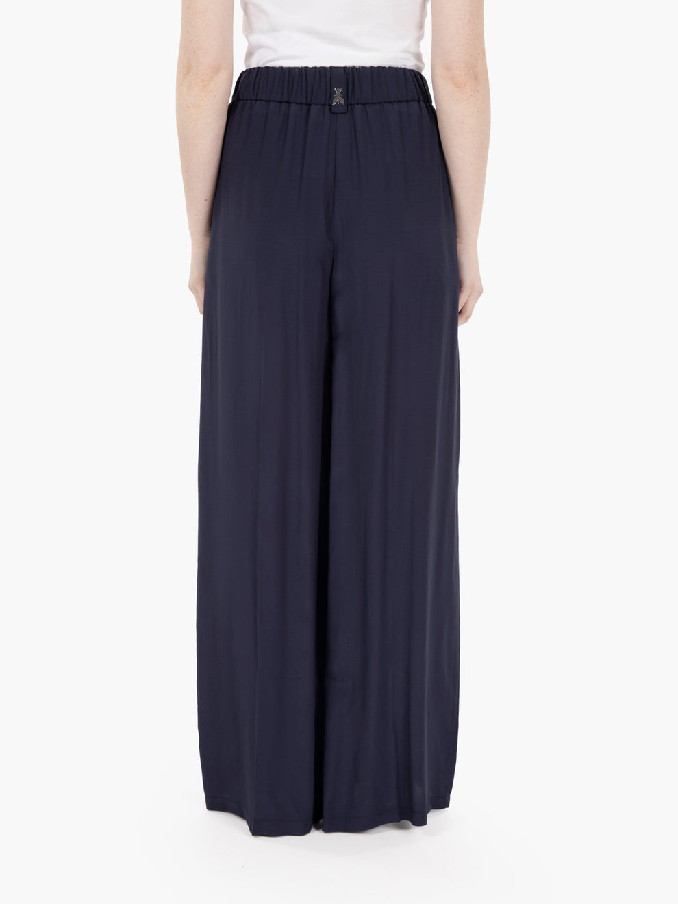 Pantalone palazzo in viscosa navy