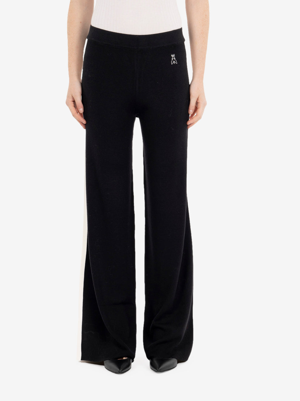 Pantaloni a costine in misto lana nero