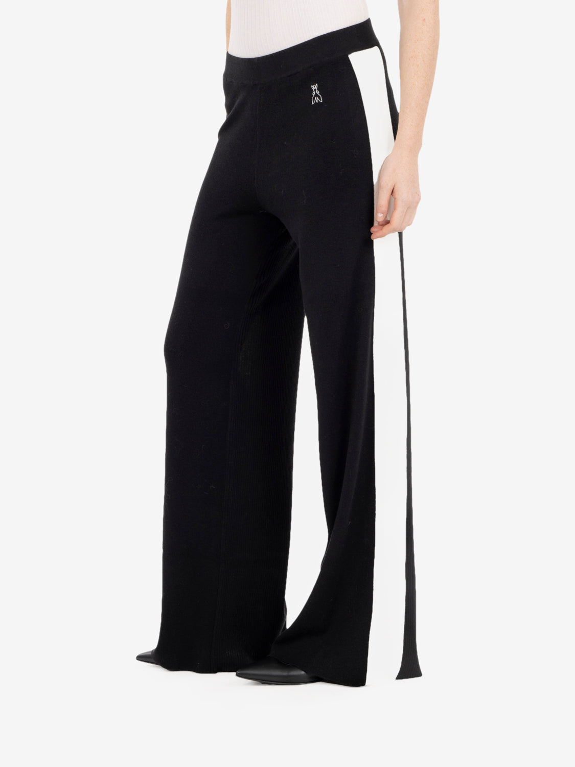 Pantaloni a costine in misto lana nero