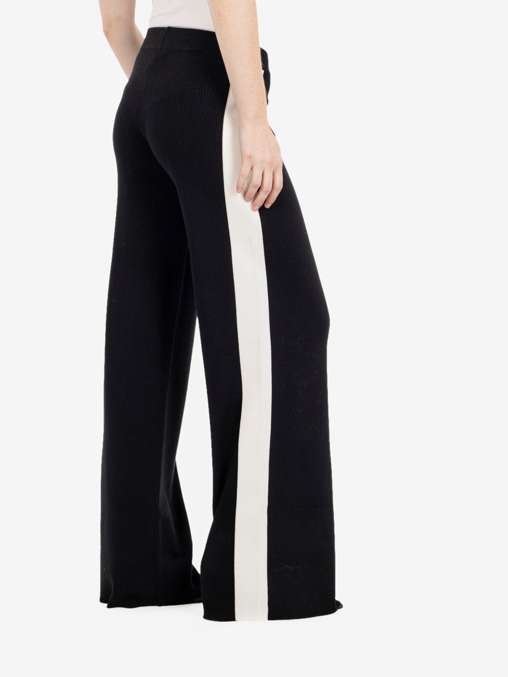 Pantaloni a costine in misto lana nero