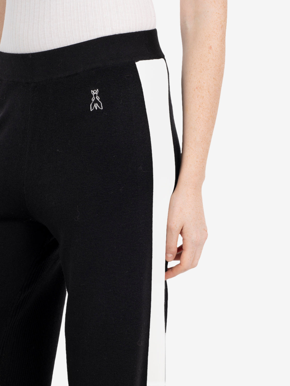 Pantaloni a costine in misto lana nero
