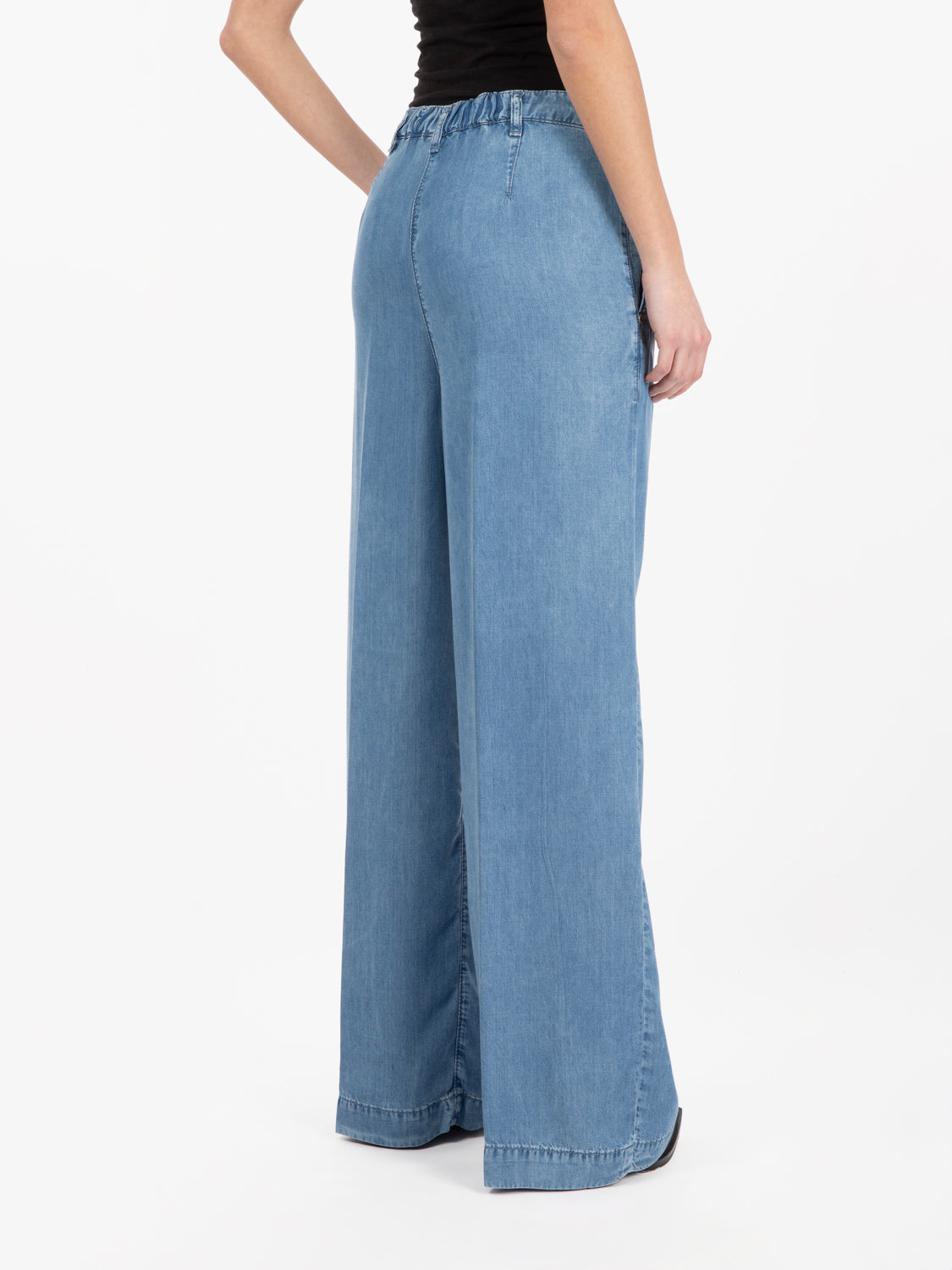 Palazzo pants in tencel blue wash