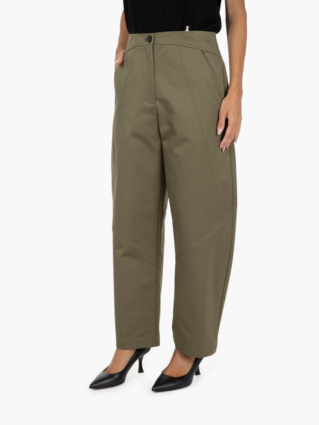 Pantaloni baloon fit ivy green