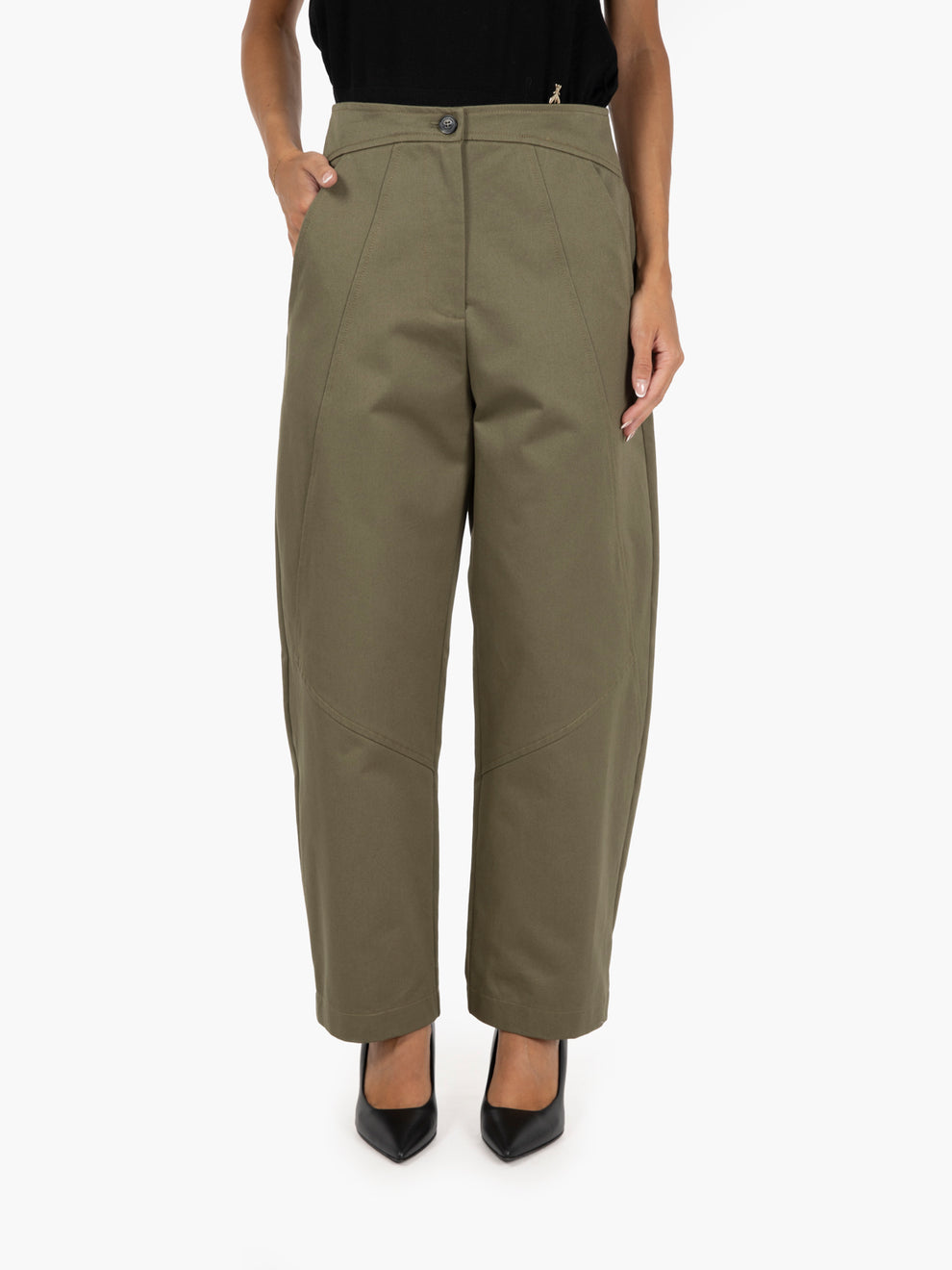 Pantaloni baloon fit ivy green