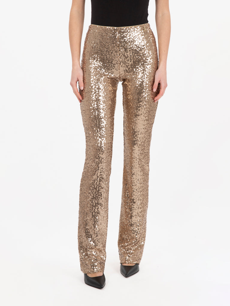 PATRIZIA PEPE - Pantaloni gold sequins