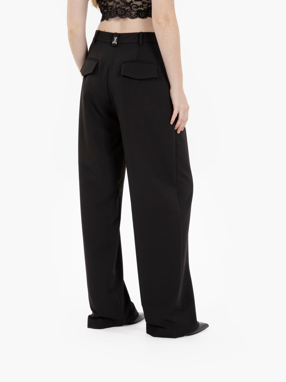 Pantaloni palazzo con pieghe black