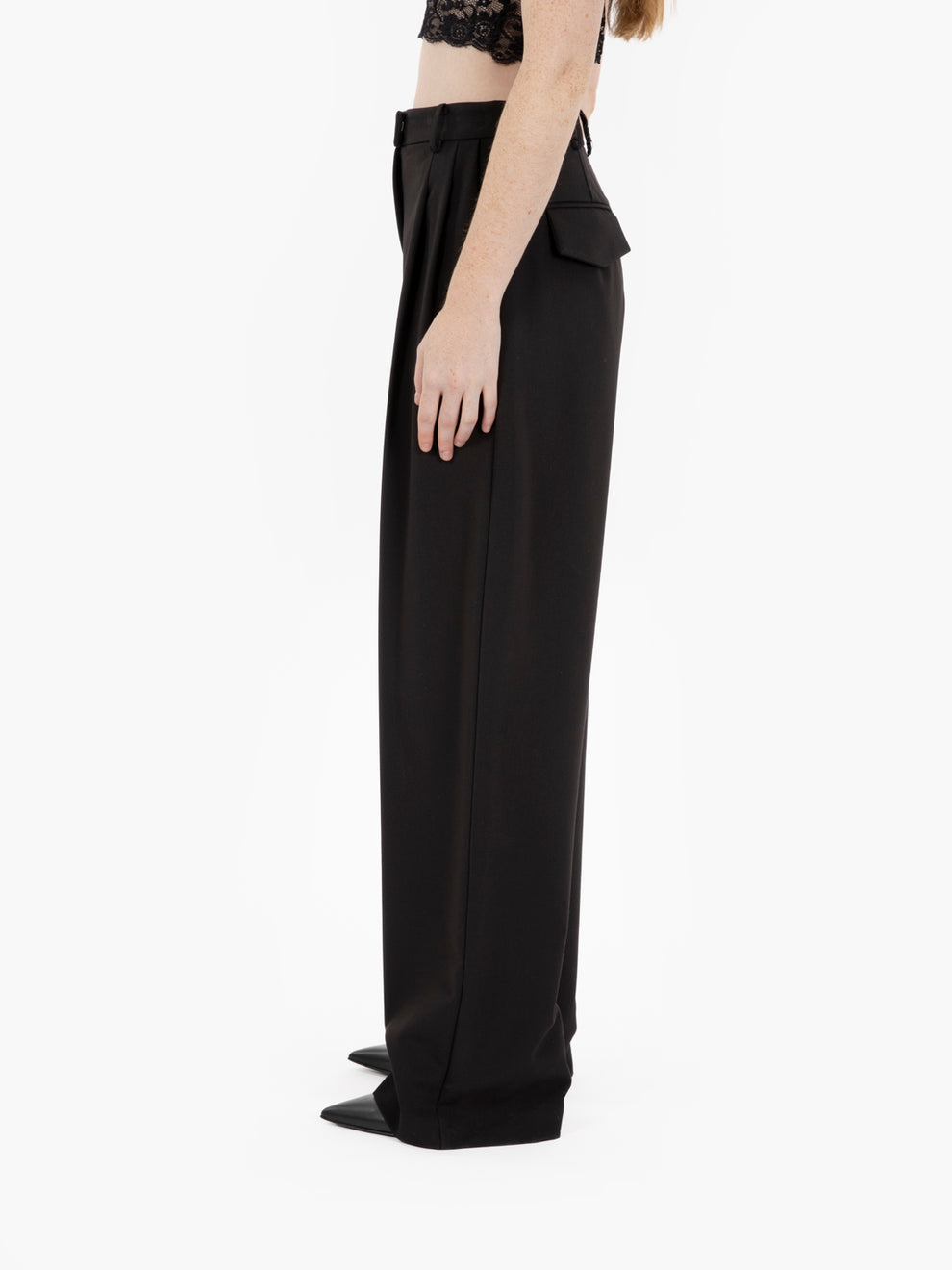 Pantaloni palazzo con pieghe black