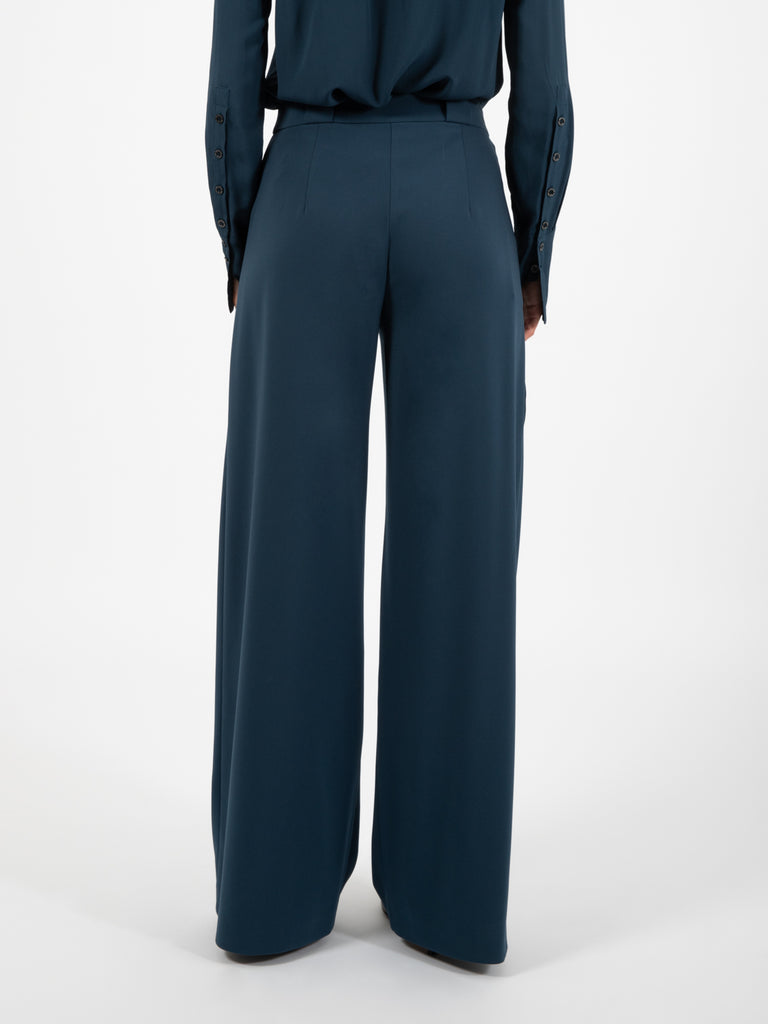 PATRIZIA PEPE - Pantaloni palazzo petrol blue