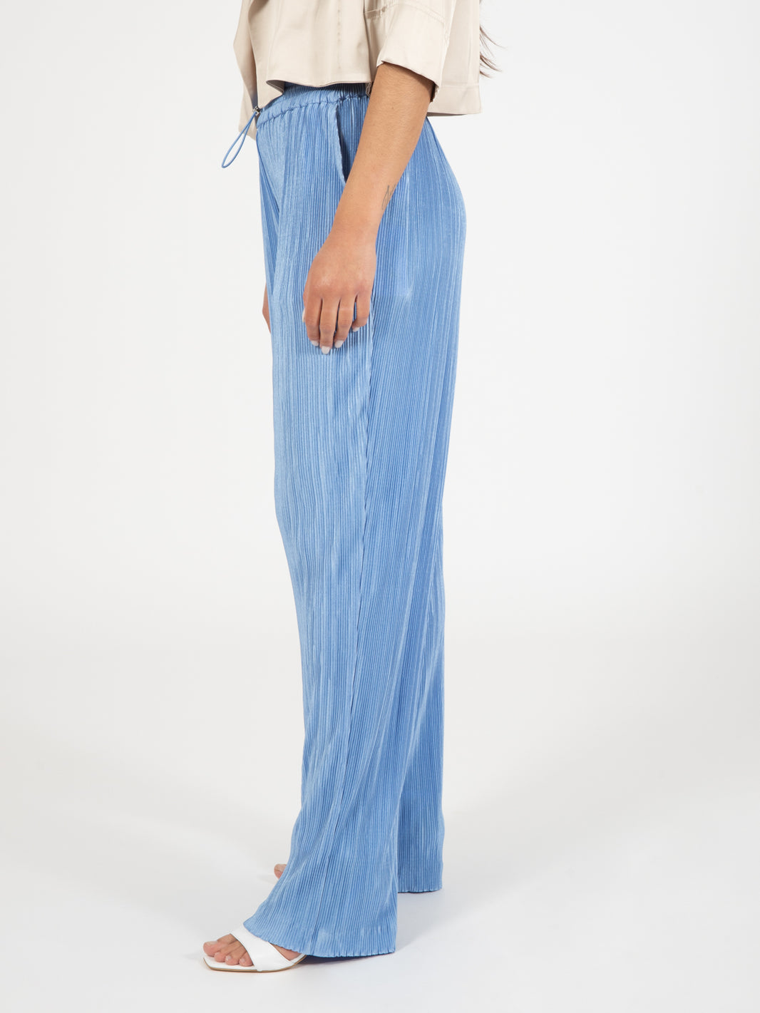 Pantaloni plissettati ceramic blue