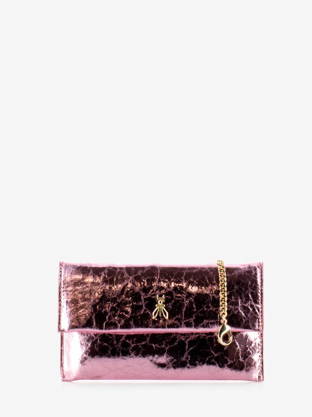 Pink craquele envelope clutch