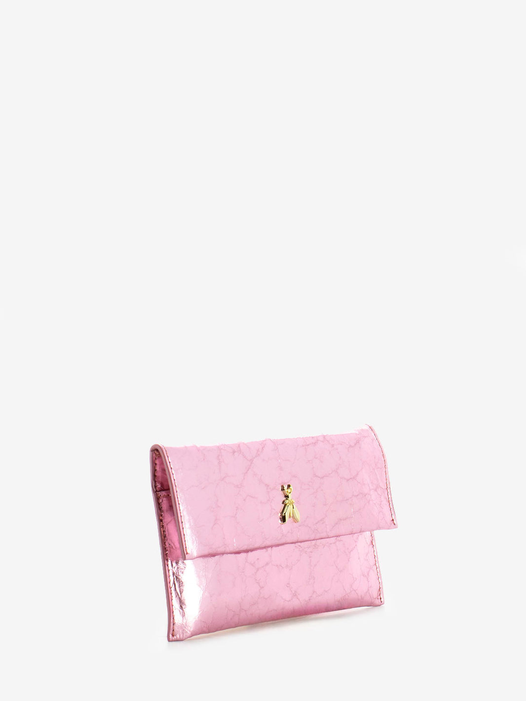 Pink craquele envelope clutch