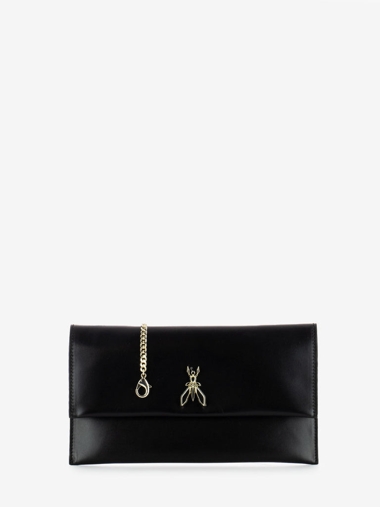 PATRIZIA PEPE - Pochette in pelle nero / light gold