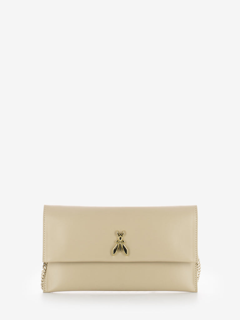 PATRIZIA PEPE - Pochette in pelle ocean sand