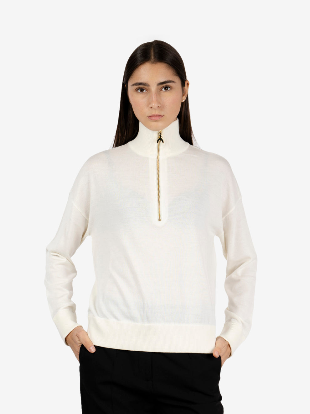 Polo in maglia con zip vanilla ice