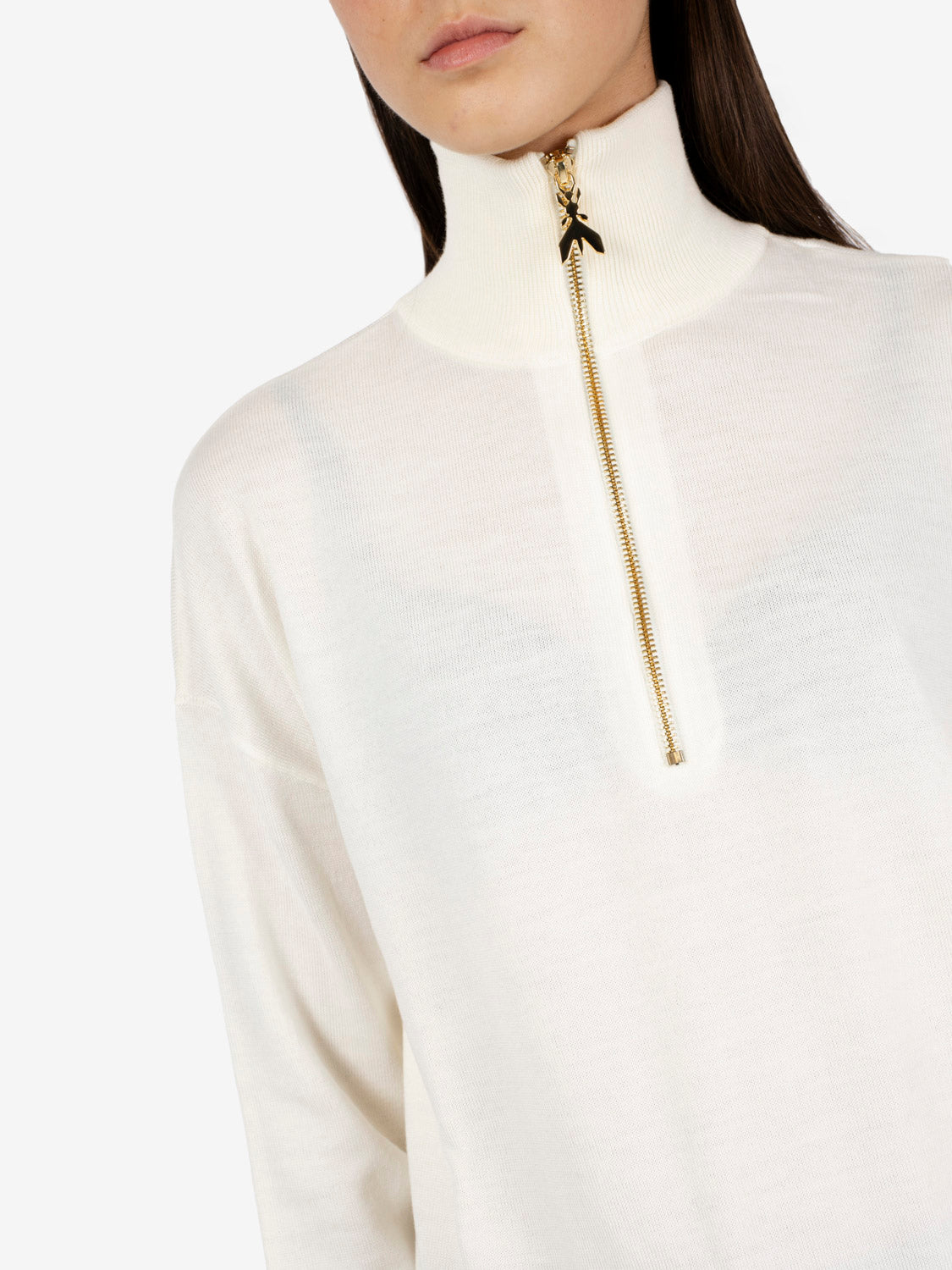 Polo in maglia con zip vanilla ice