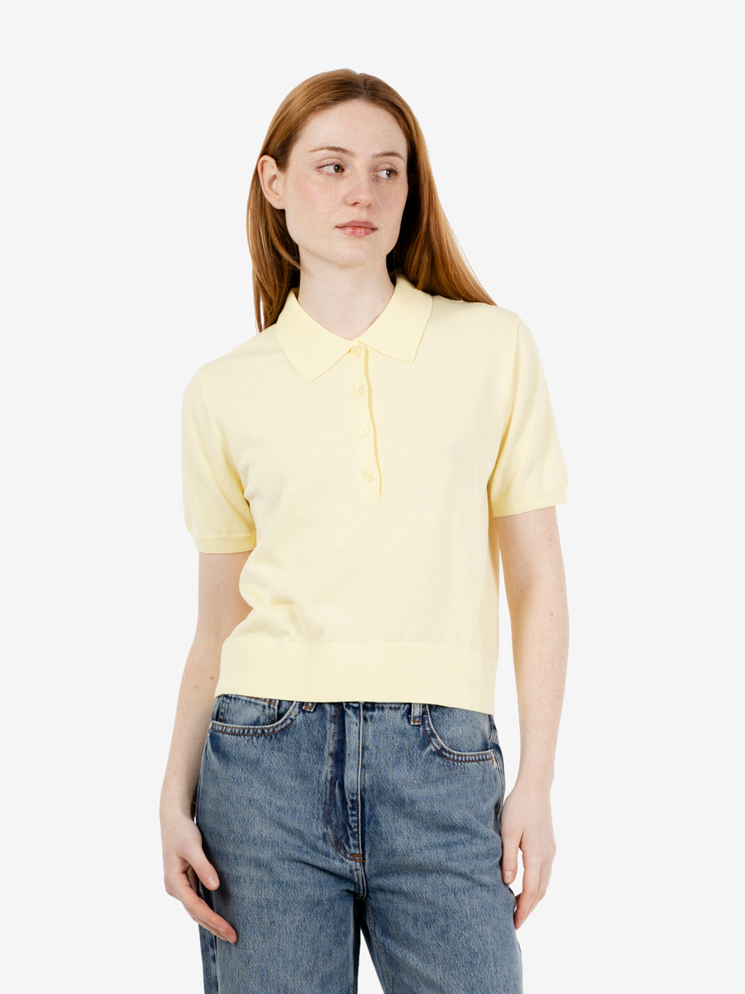 Polo in maglia leggera vanilla