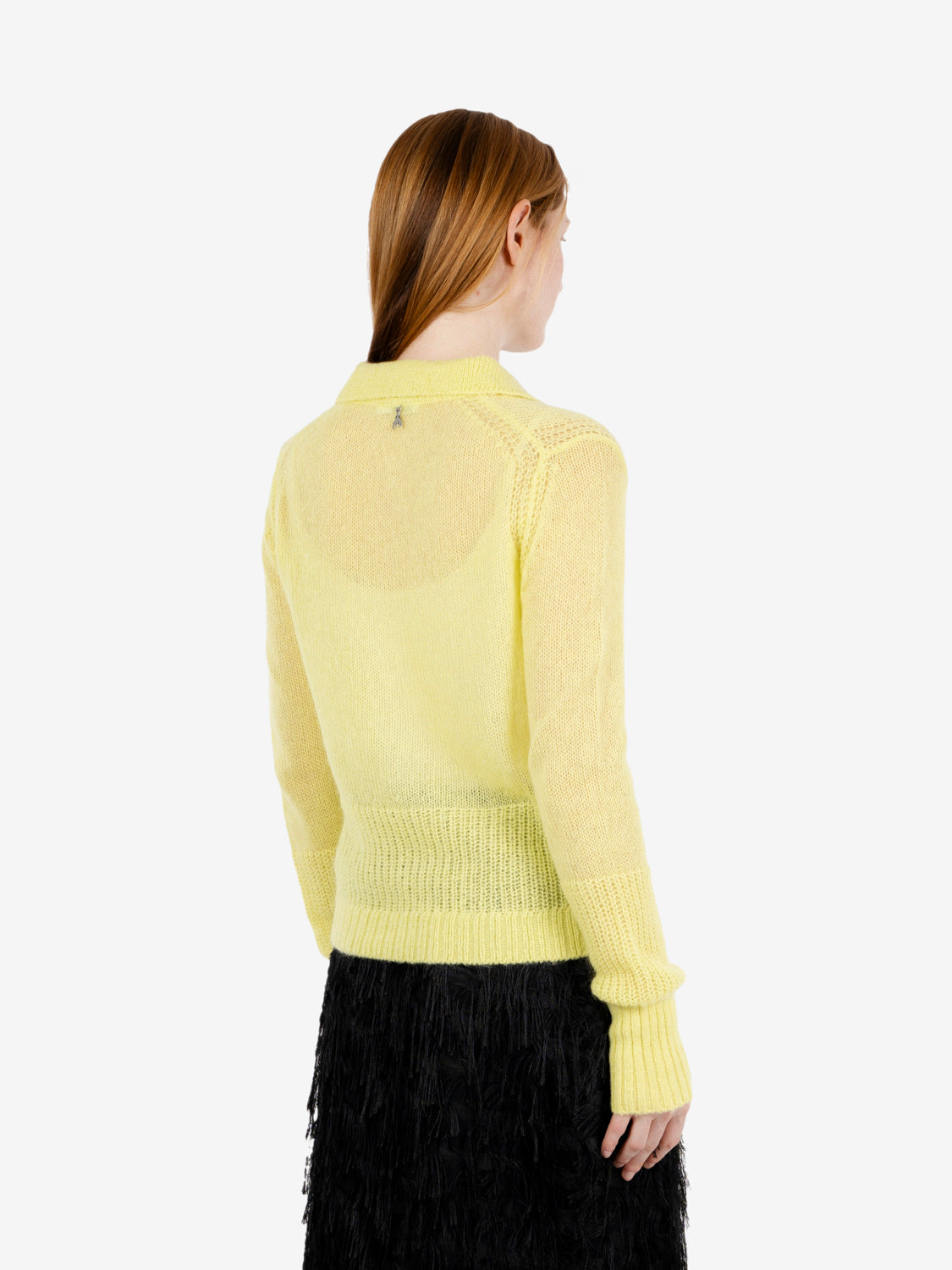 Polo in misto lana glossy lime