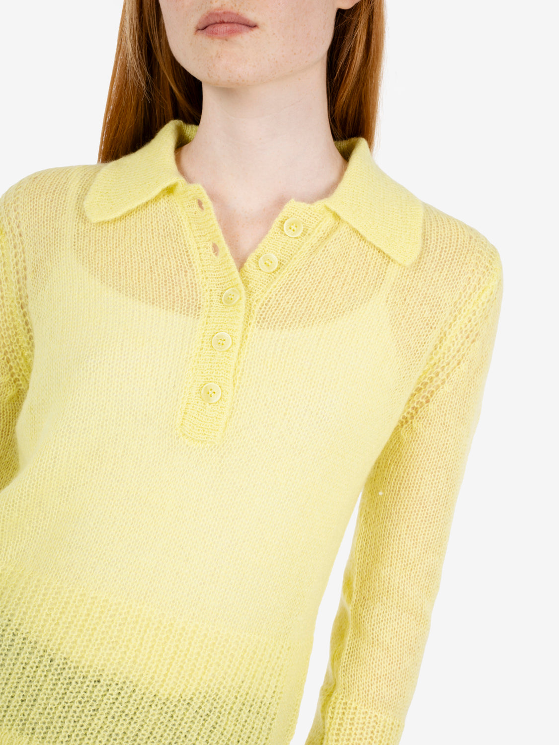 Polo in misto lana glossy lime