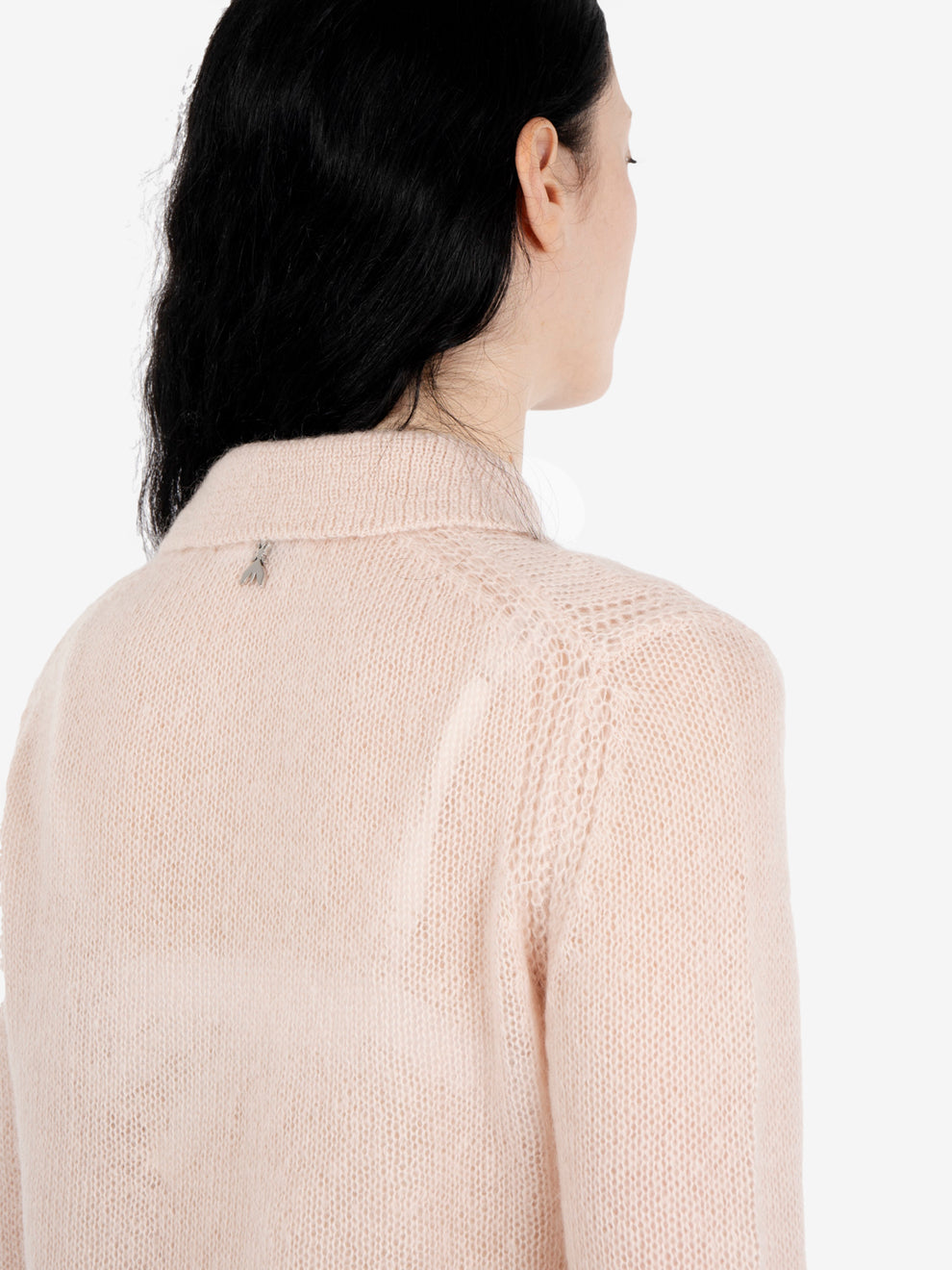 Polo in misto lana talco rose