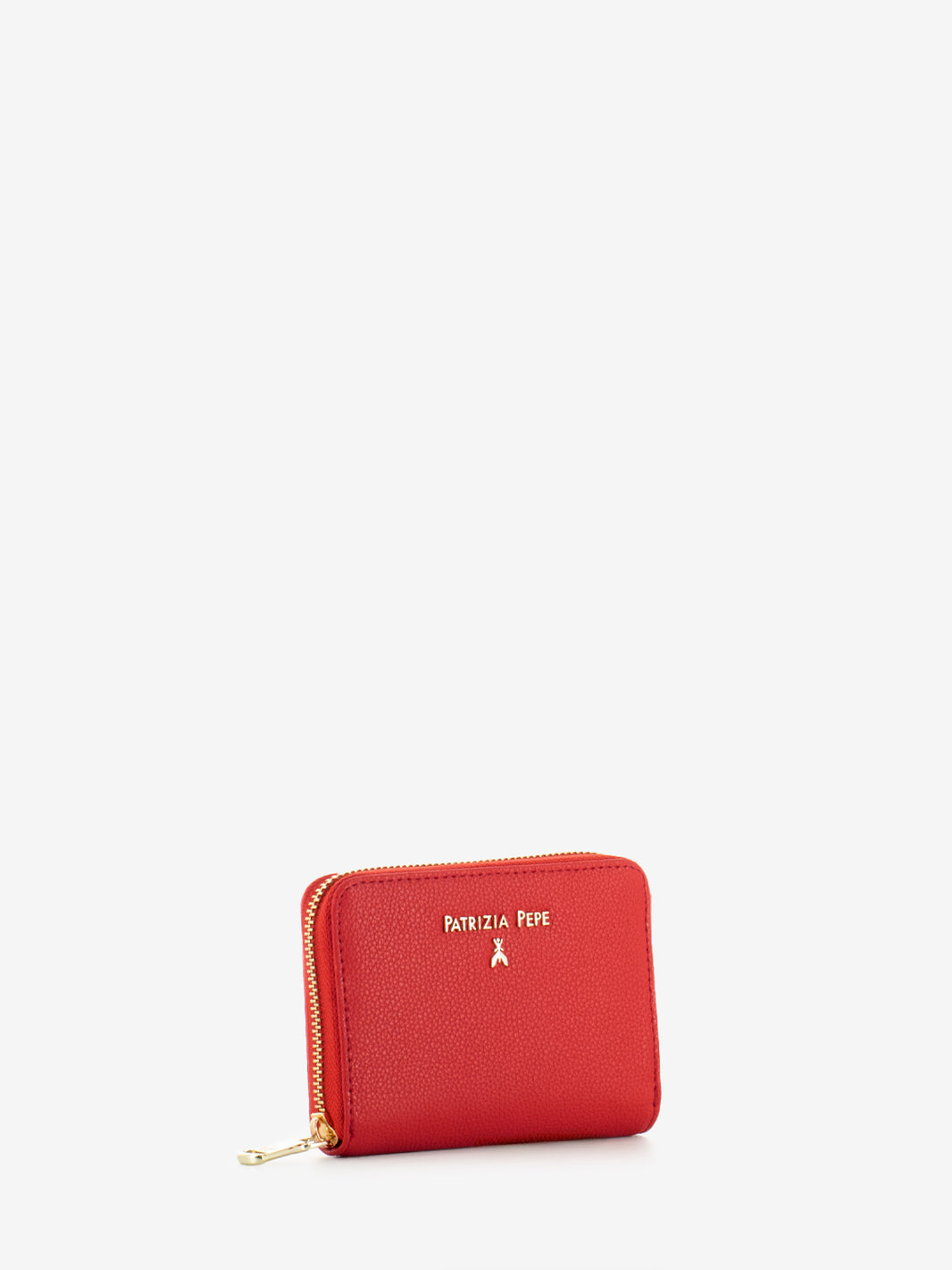 Portamonete zip around in pelle glam red