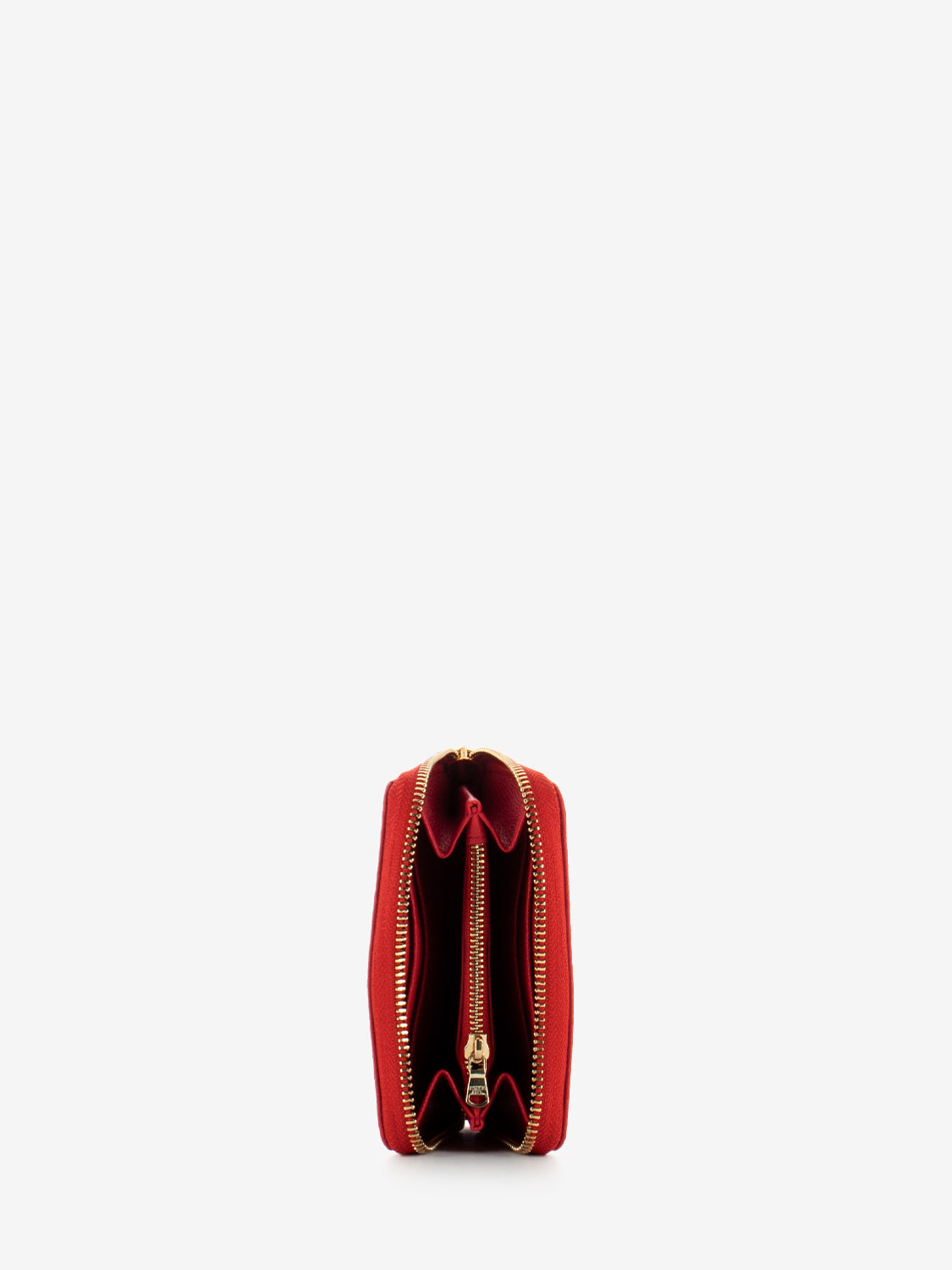 Portamonete zip around in pelle glam red
