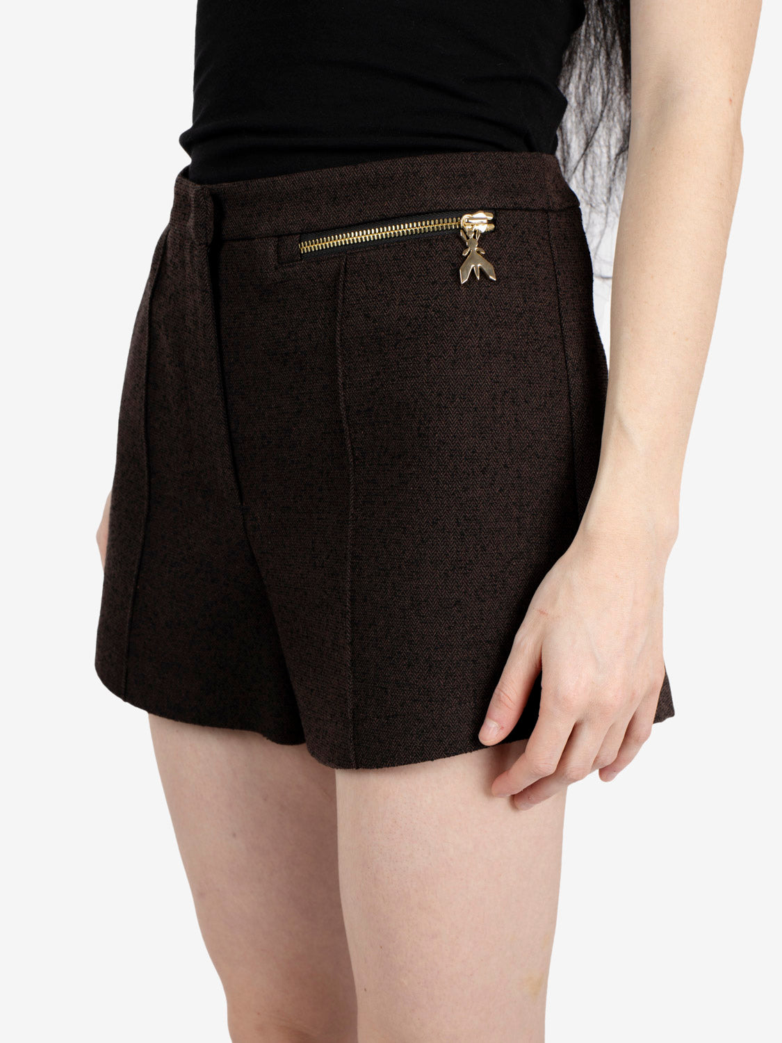 Shorts chino bouclé brown