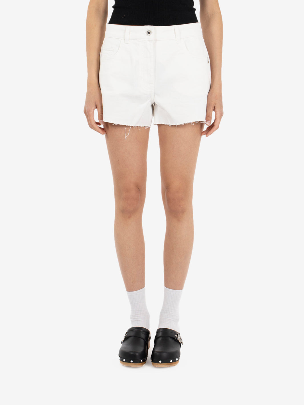 White denim shorts