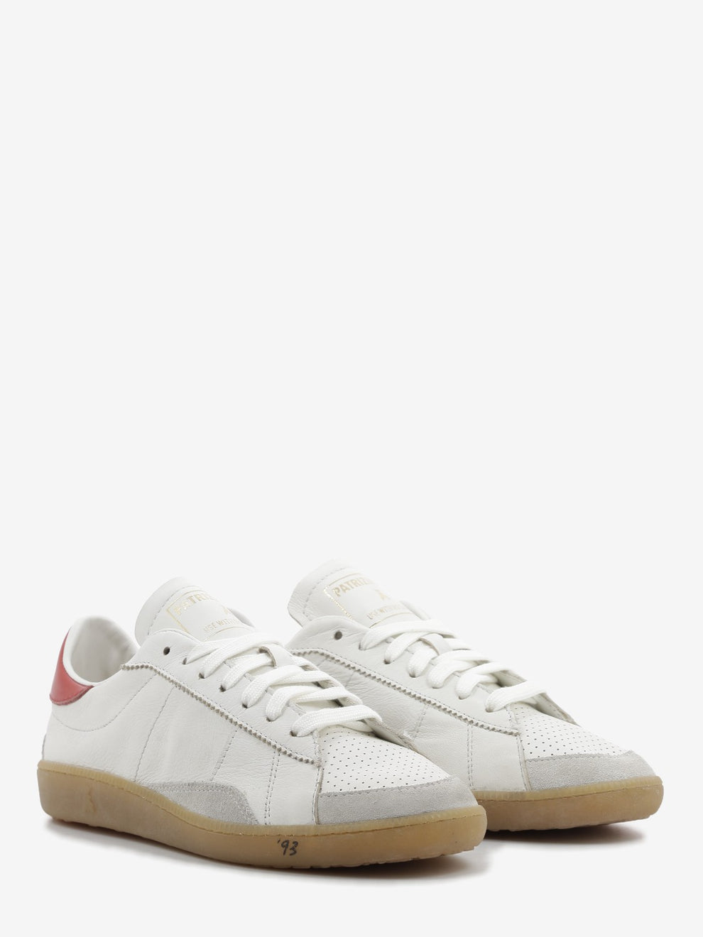 Sneakers in nappa white / red