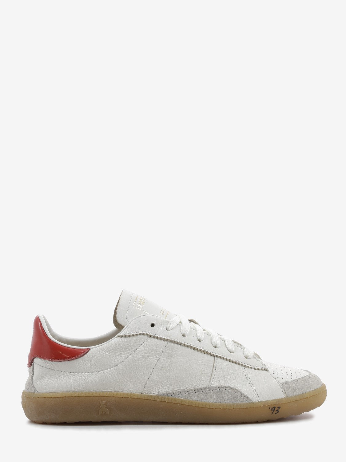 Sneakers in nappa white / red