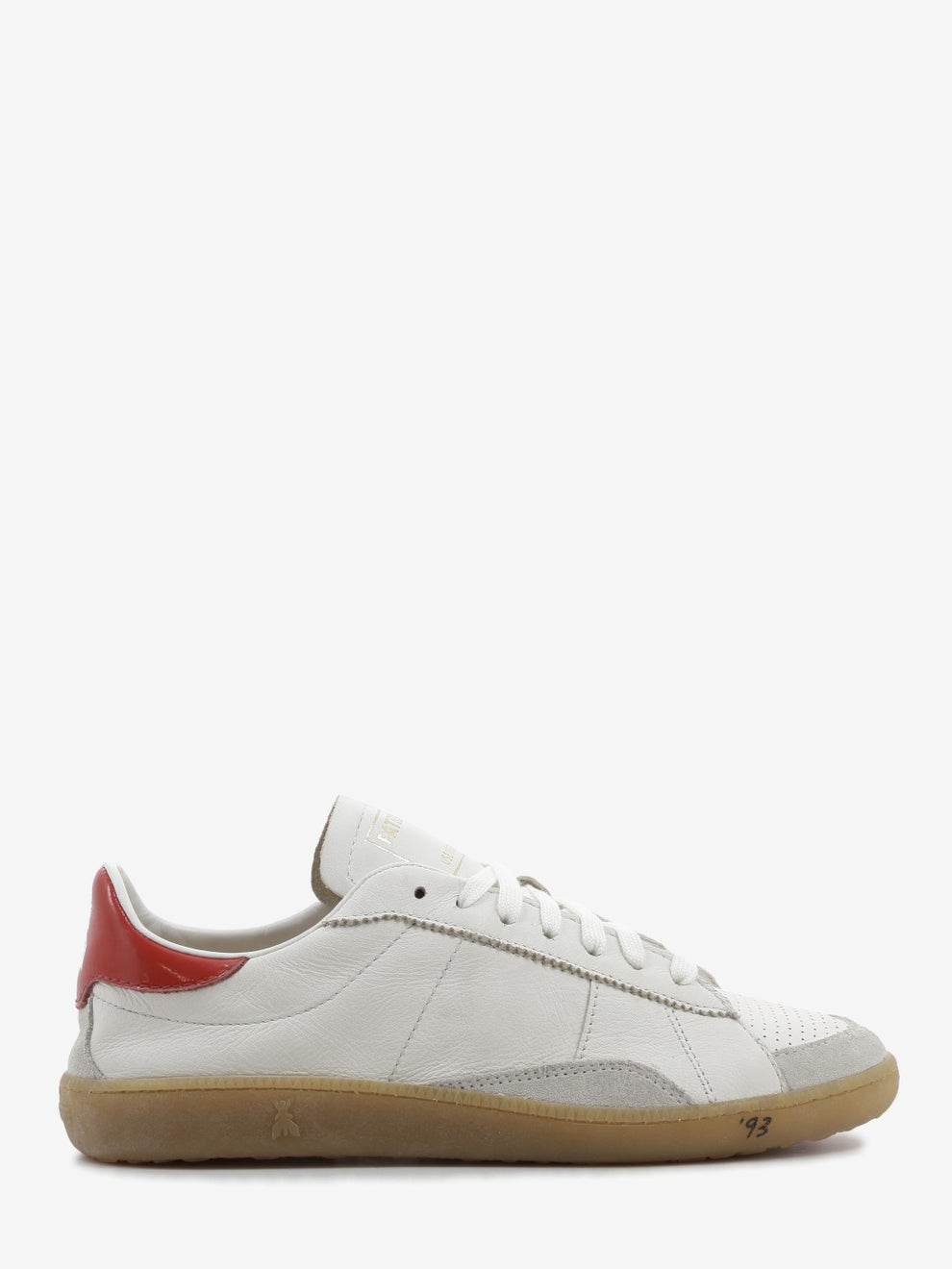 Sneakers in nappa white / red