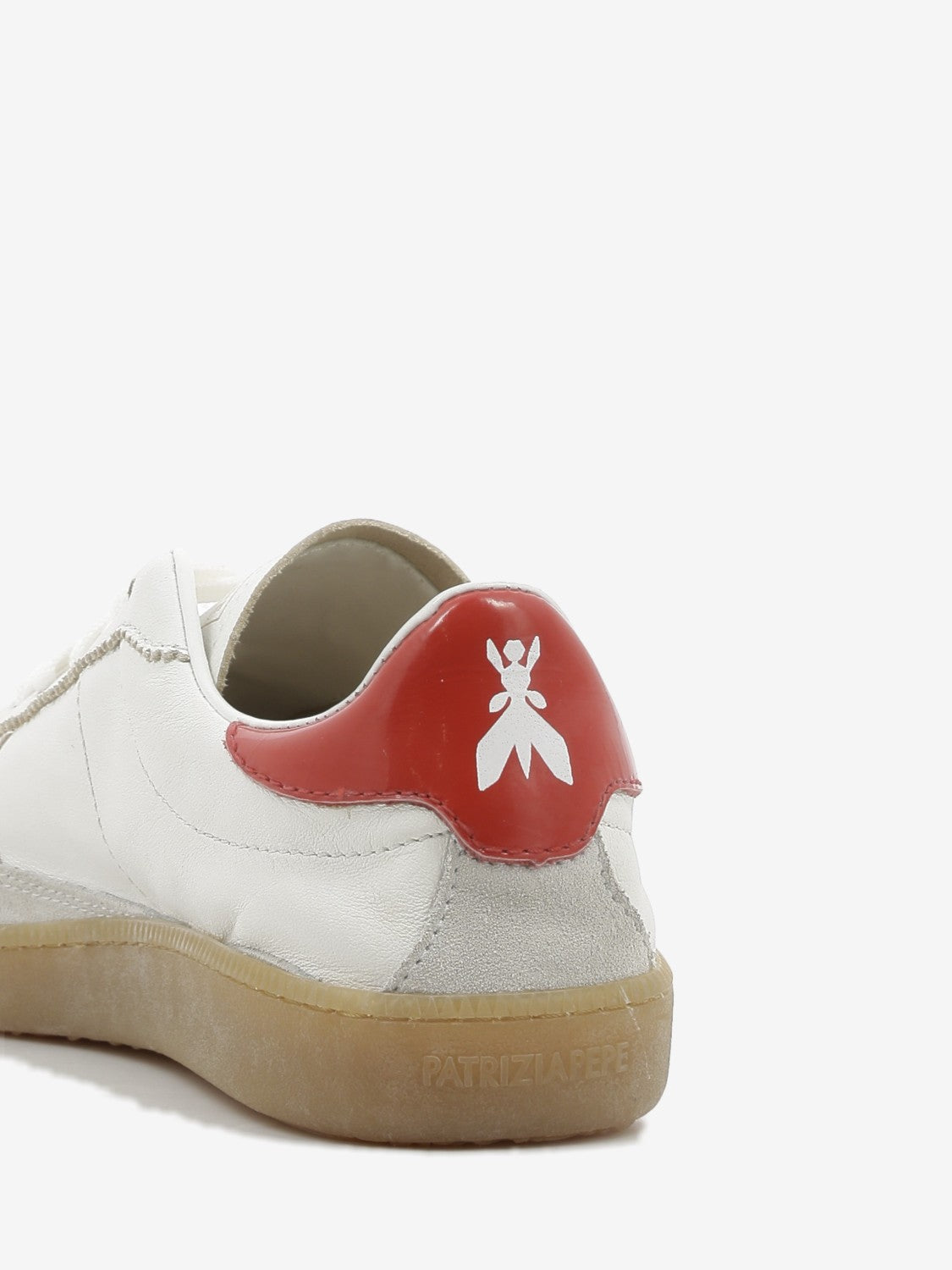 Sneakers in nappa white / red