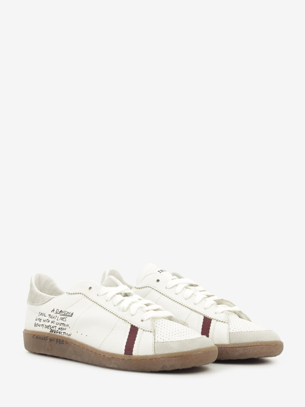 Sneakers in pelle white / purple