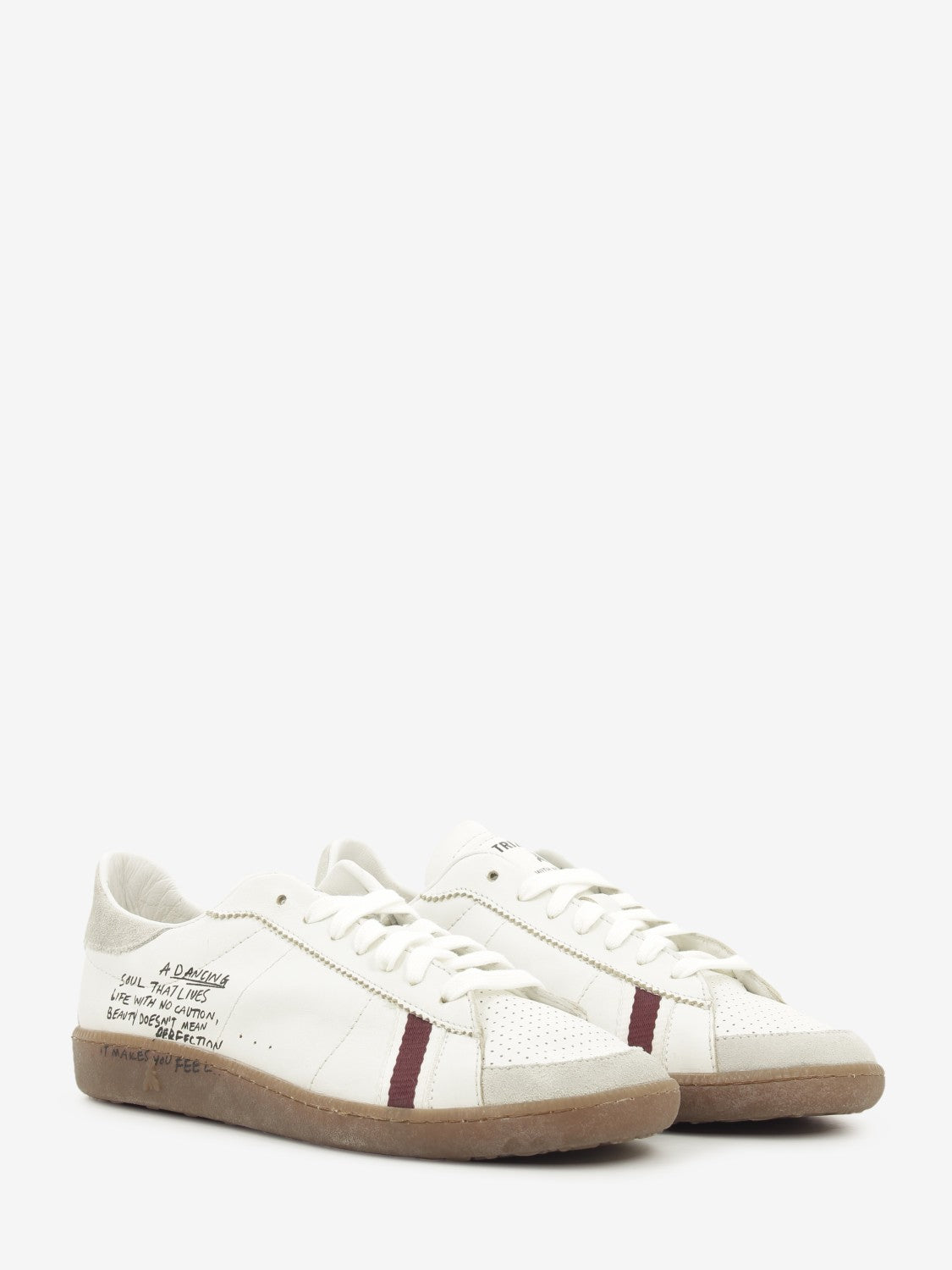 Sneakers in pelle white / purple