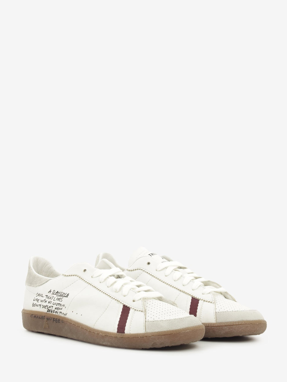 Sneakers in pelle white / purple