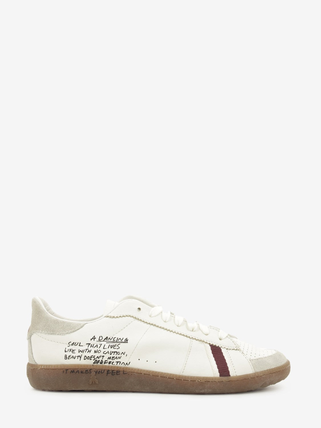 Sneakers in pelle white / purple