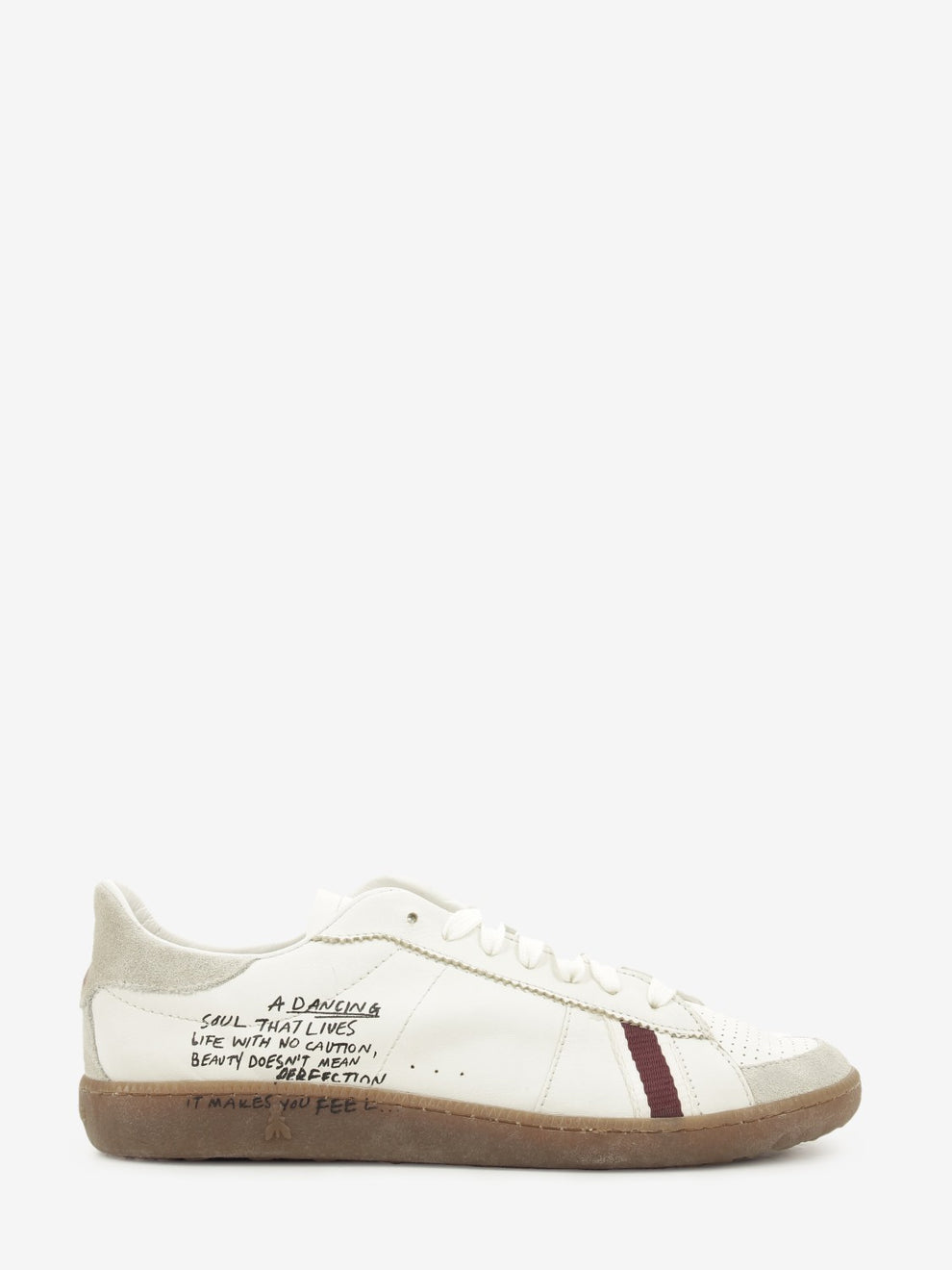 Sneakers in pelle white / purple
