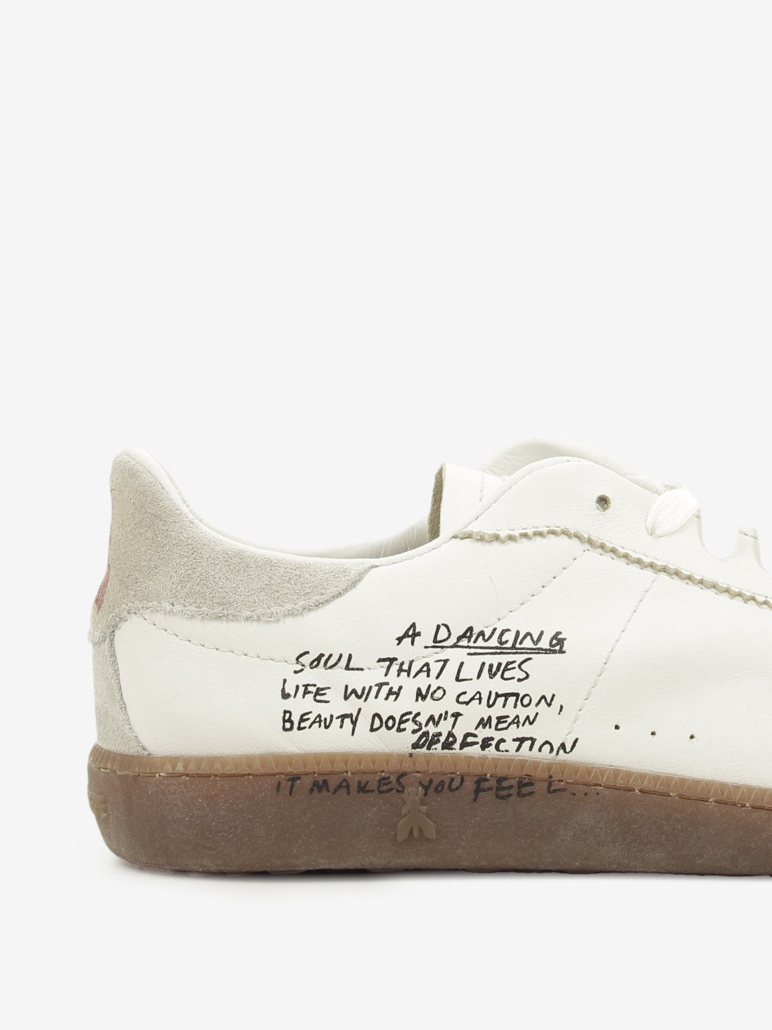 Sneakers in pelle white / purple