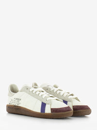 Sneakers SKIN in nappa con lettering brown / violet