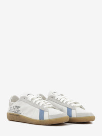 Sneakers SKIN in nappa con lettering white / blue