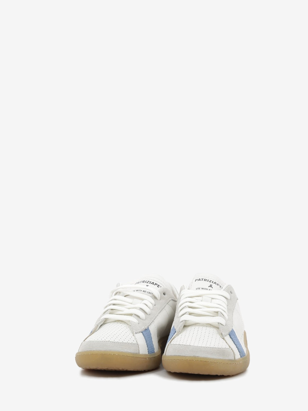 Sneakers SKIN in nappa con lettering white / blue