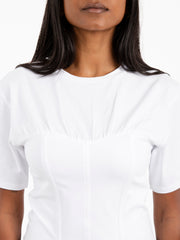 PATRIZIA PEPE - T-shirt bustier in cotone bianco ottico