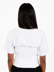 PATRIZIA PEPE - T-shirt bustier in cotone bianco ottico