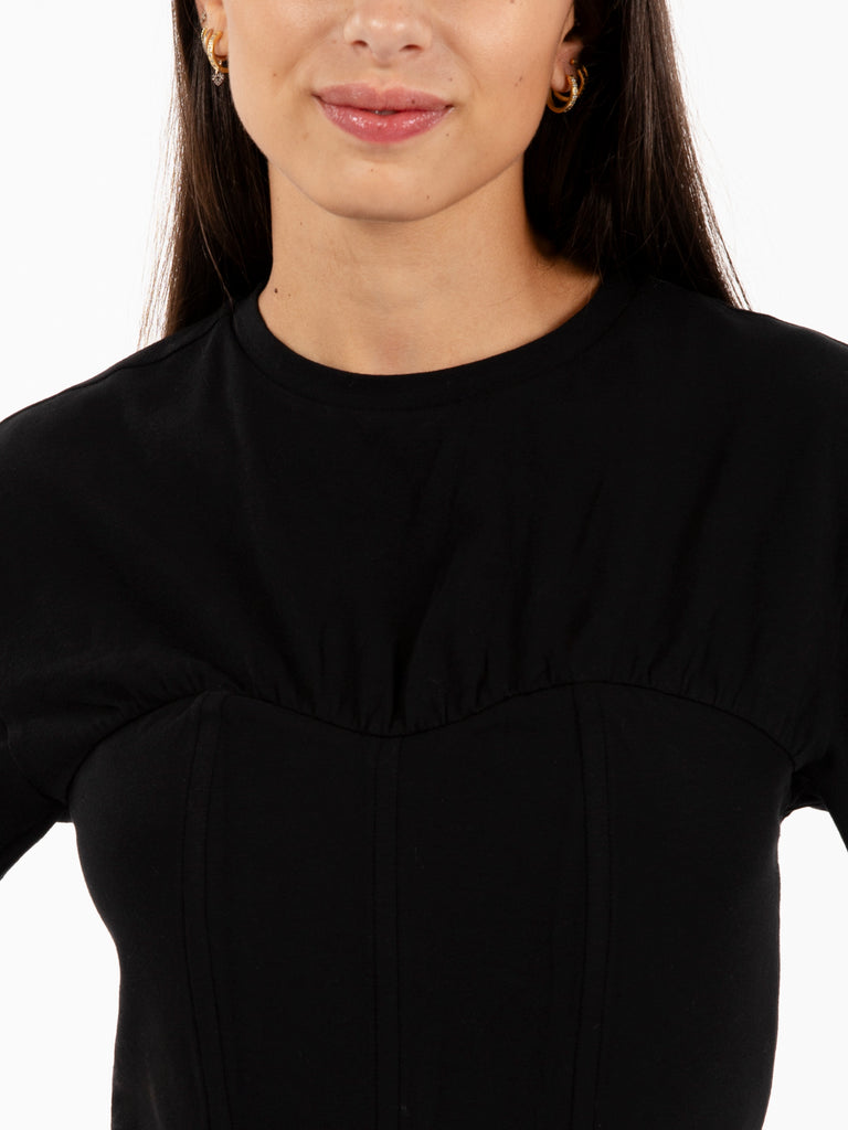 PATRIZIA PEPE - T-shirt bustier in cotone nera