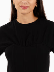 PATRIZIA PEPE - T-shirt bustier in cotone nera