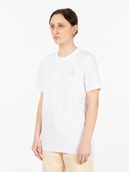 T-shirt con logo bianco ottico