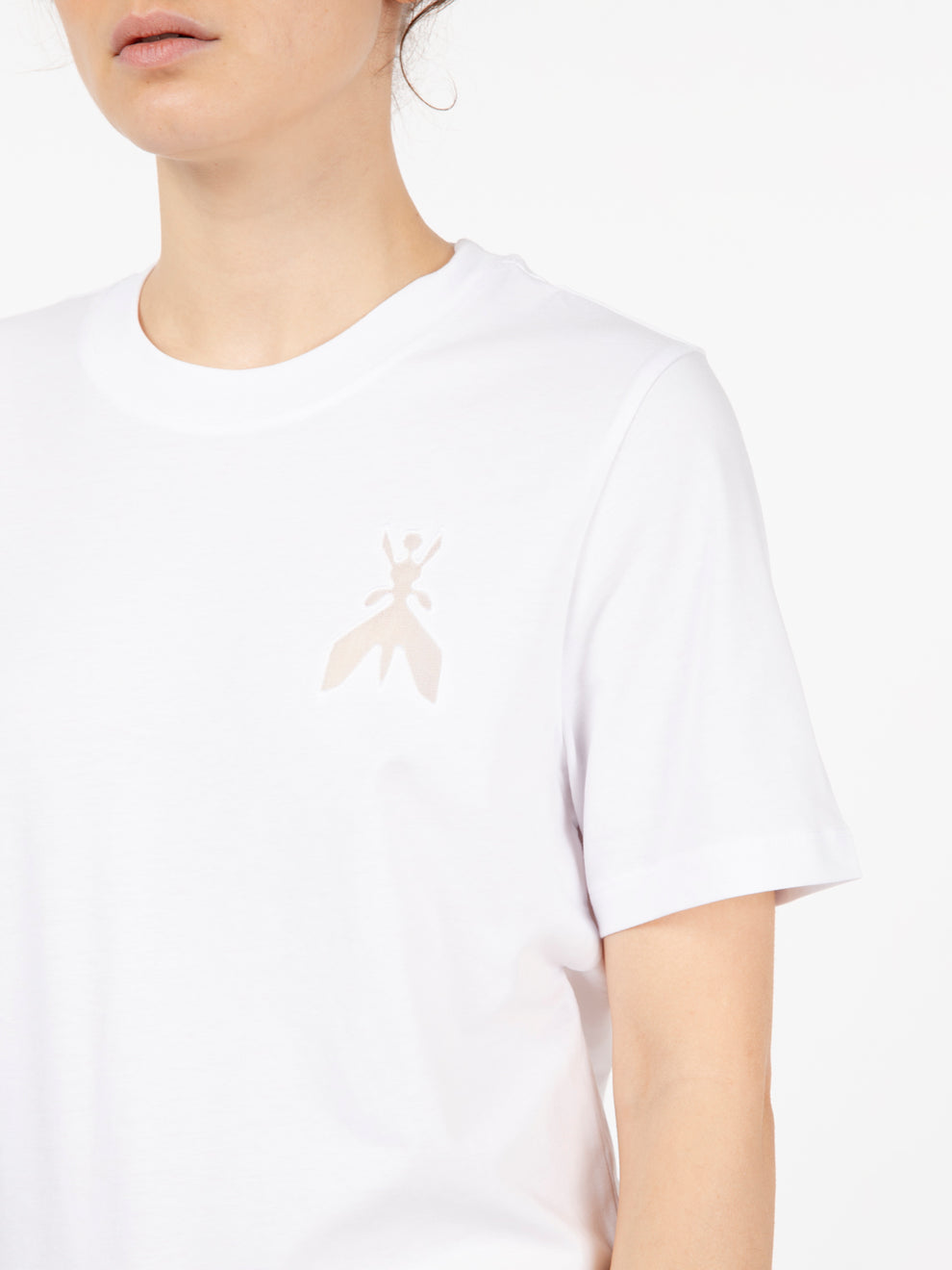 T-shirt con logo bianco ottico